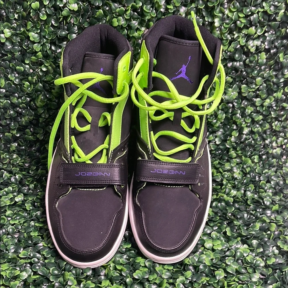 NIKE AIR‎ JORDAN Jordan 1 Flight Strap ‘Black Flash Lime Size 10.5